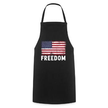 Freedom American Flag - Kochschürze - Schwarz - Vorne - AI Model Male 185 dark (185cm)