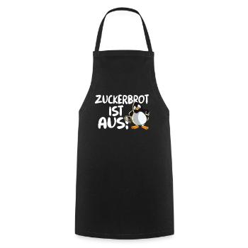 Lustiger Pinguin mit Peitsche Zuckerbrot ist aus - Kochschürze - Schwarz - Vorne - AI Model Male 185 dark (185cm)