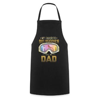 My Favorite Sky Buddies Tobogganing Ski Snowboard Dad - Cooking Apron - black - Front - AI Model Male 185 dark (185cm)
