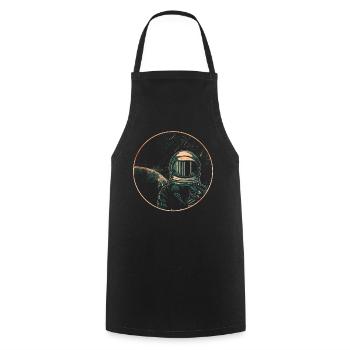 Retro Astronaut - Tablier de cuisine - noir - Devant - AI Model Male 185 dark (185cm)
