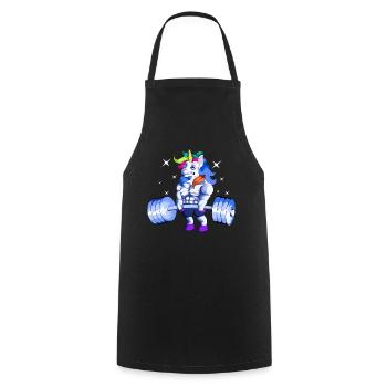 Fitness Unicorn Weightlifting Dumbbell Gym - Cooking Apron - black - Front - AI Model Male 185 dark (185cm)