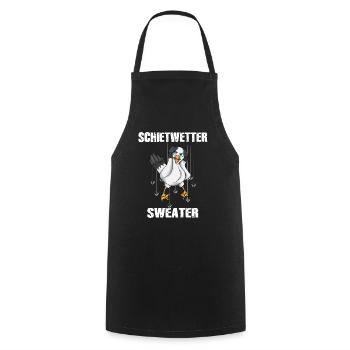 Schietwetter Sweater Möwe Spruch Norddeutschland - Kochschürze - Schwarz - Vorne - AI Model Male 185 dark (185cm)