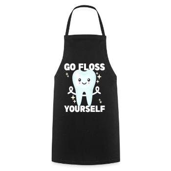 Go Floss Yourself Dentist Dentistry Dental Tooth - Kochschürze - Schwarz - Vorne - AI Model Male 185 dark (185cm)