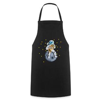 Astronaut Moon Universe Stars French Horn Brass Music - Cooking Apron - black - Front - AI Model Male 185 dark (185cm)