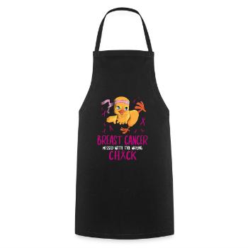 Cancer du sein gâché avec le mauvais poussin Küken - Tablier de cuisine - noir - Devant - AI Model Male 185 dark (185cm)