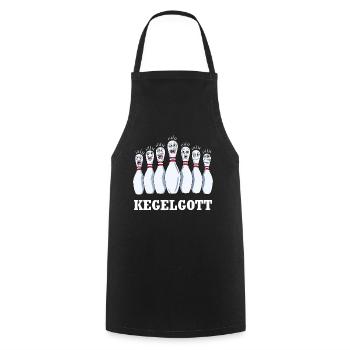 Bowling Bowlingkegel Kegelgott Spruch Kegelclub - Kochschürze - Schwarz - Vorne - AI Model Male 185 dark (185cm)