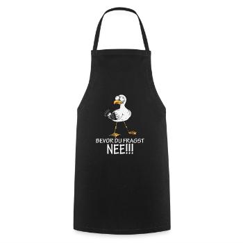 Norden Küste Möwe Spruch Faullenzer Ostsee Nordsee - Kochschürze - Schwarz - Vorne - AI Model Male 185 dark (185cm)