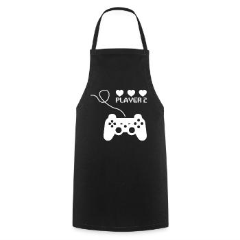 Joueur vidéo Couple Joueur 1 Joueur 2 Correspondance - Tablier de cuisine - noir - Devant - AI Model Male 185 dark (185cm)