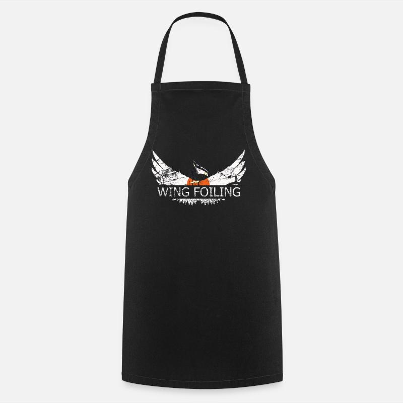 Wing Foiling ou Wing Surf et Wing surf Design - Tablier de cuisine - noir