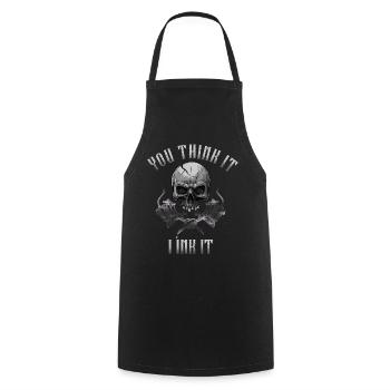 Skull You Think It I Ink It Tattoo Artist Great - Cooking Apron - black - Front - AI Model Male 185 dark (185cm)