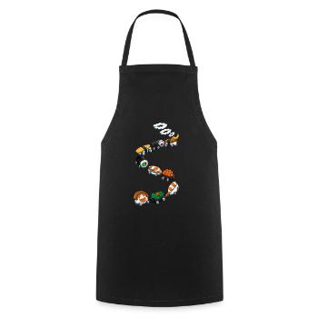 Japanese Cuisine Sushi Train Sushi Fan fun Shirt - Cooking Apron - black - Front - AI Model Male 185 dark (185cm)