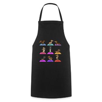 Yoga Hunderasse Dackel Meditierende Haustiere - Kochschürze - Schwarz - Vorne - AI Model Male 185 dark (185cm)