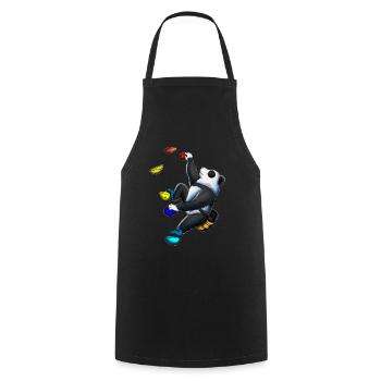 Süßer Panda Bär Klettern Klettersport Wandklettern - Kochschürze - Schwarz - Vorne - AI Model Male 185 dark (185cm)