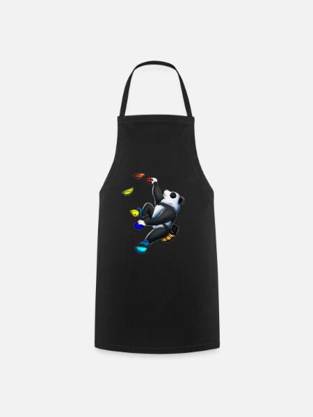 Mignon Panda Bear Escalade Mur d’Escalade Escalade - Tablier de cuisine - noir