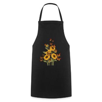 Butterfly Tree Beautiful Animal Butterflies Tree - Cooking Apron - black - Front - AI Model Male 185 dark (185cm)