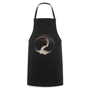 Tree Yggdrasil Viking Celtic Norse Life Symbol - Cooking Apron - black - Front - AI Model Male 185 dark (185cm)