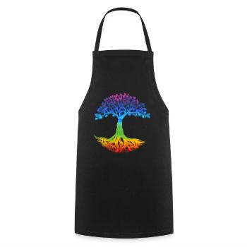 Tree Yggdrasil Viking Celtic Norse Life Symbol - Cooking Apron - black - Front - AI Model Male 185 dark (185cm)
