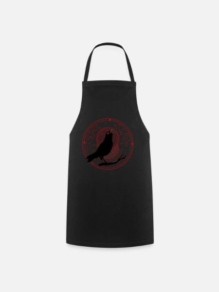 Beautiful Black Crow Raven Bird Watch. Birds Silho - Kochschürze - Schwarz