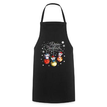 Merry Christmas Penguin Christmas Balls Xmas - Cooking Apron - black - Front - AI Model Male 185 dark (185cm)