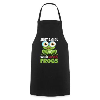 Just a Girl who loves Frogs Frog quakfrosch - Cooking Apron - black - Front - AI Model Male 185 dark (185cm)