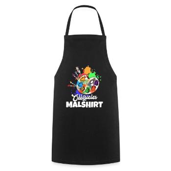 Offizielles Malshirt Farbpalette Künstler Pinsel - Kochschürze - Schwarz - Vorne - AI Model Male 185 dark (185cm)
