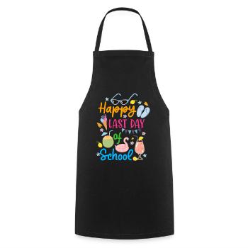 Happy Last Day of School Summer Break - Cooking Apron - black - Front - AI Model Male 185 dark (185cm)
