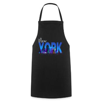 New York Skyline Heartbeat Statue of Liberty - Cooking Apron - black - Front - AI Model Male 185 dark (185cm)