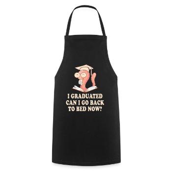 I Graduated Can I Go Back to Bed Now Finally - Cooking Apron - black - Front - AI Model Male 185 dark (185cm)
