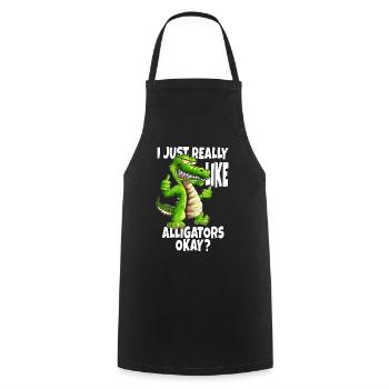 Alligators Crocodile Fan Lézard Amoureux Motif Animal - Tablier de cuisine - noir - Devant - AI Model Male 185 dark (185cm)