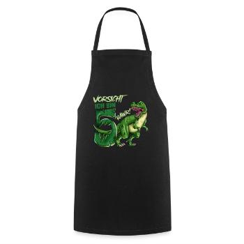Kinder Dino ich bin 5 Geburtstagsoutfit Kids - Kochschürze - Schwarz - Vorne - AI Model Male 185 dark (185cm)
