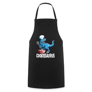 T Rex Cookiesaurus jeu de mots pour les fans de dos boulanger - Tablier de cuisine - noir - Devant - AI Model Male 185 dark (185cm)