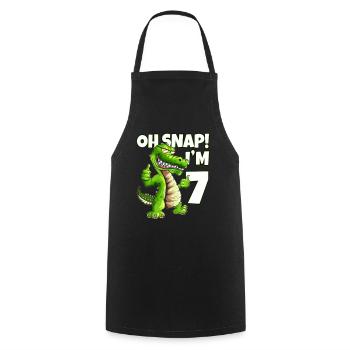Kids who will be 7 Kids Alligator Crocodile Design - Cooking Apron - black - Front - AI Model Male 185 dark (185cm)