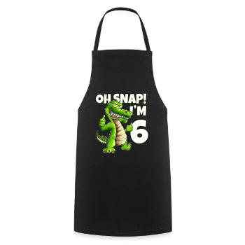 Crocodile Alligator Birthday Outfit 6th Birthday - Cooking Apron - black - Front - AI Model Male 185 dark (185cm)