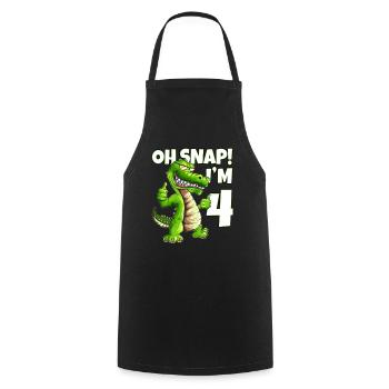 Alligator Wild Animal Children's Motif for 4th Birthday - Cooking Apron - black - Front - AI Model Male 185 dark (185cm)