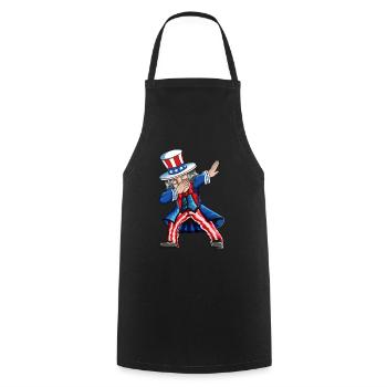Unabhängigkeitstag USA Amerikaner Dab Outfit - Kochschürze - Schwarz - Vorne - AI Model Male 185 dark (185cm)