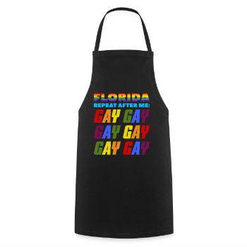La Floride répète après moi la Gay LGBTQ Pride - Tablier de cuisine - noir - Devant - AI Model Male 185 dark (185cm)