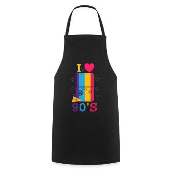 1990's 90s I Heart Nineties I Love the 90's Old - Kochschürze - Schwarz - Vorne - AI Model Male 185 dark (185cm)