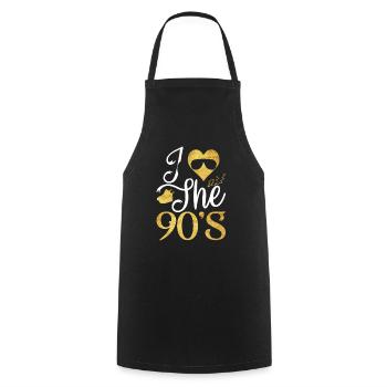 1990's 90s I Heart Nineties I Love the 90's Old - Kochschürze - Schwarz - Vorne - AI Model Male 185 dark (185cm)