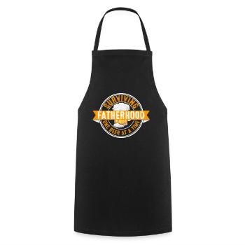 Survivre à la paternité une bière à la fois - Tablier de cuisine - noir - Devant - AI Model Male 185 dark (185cm)