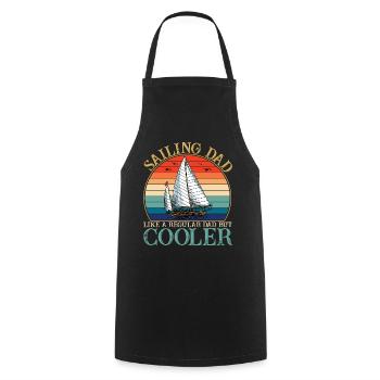 Voile Papa Rétro Coucher de Soleil - Tablier de cuisine - noir - Devant - AI Model Male 185 dark (185cm)