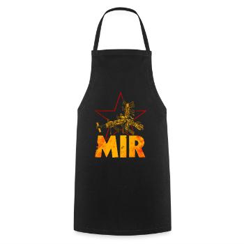 Raumstation Mir Sowjetunion - Kochschürze - Schwarz - Vorne - AI Model Male 185 dark (185cm)