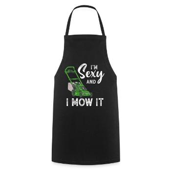 Je suis sexy et je le tonds Tondre la pelouse Jardinage Amoureux - Tablier de cuisine - noir - Devant - AI Model Male 185 dark (185cm)