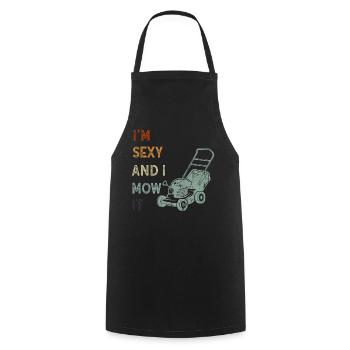 Je suis sexy et je le tonds Tondre la pelouse Jardinage Amoureux - Tablier de cuisine - noir - Devant - AI Model Male 185 dark (185cm)