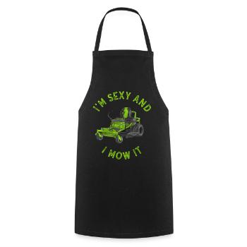 Je suis sexy et je le tonds Tondre la pelouse Jardinage Amoureux - Tablier de cuisine - noir - Devant - AI Model Male 185 dark (185cm)