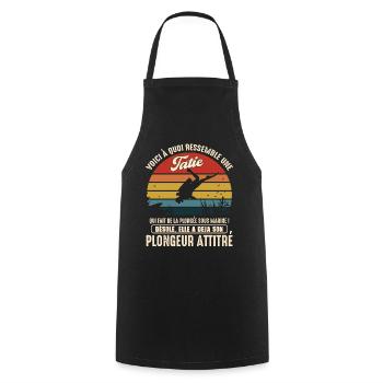 tatie pratiquante plongée sous marine plongeur - Tablier de cuisine - noir - Devant - AI Model Male 185 dark (185cm)