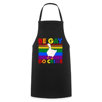 Mois de la fierté LGBTQ Be Gay Do Crime - Tablier de cuisine - noir - Devant - AI Model Male 185 dark (185cm)