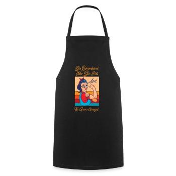 Elle s’est souvenue de qui elle était et le jeu a changé - Tablier de cuisine - noir - Devant - AI Model Male 185 dark (185cm)