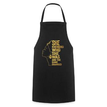 She Remembered Who She Was And The Game Changed - Cooking Apron - black - Front - AI Model Male 185 dark (185cm)