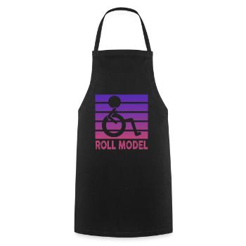 Roll Model Disability Awareness PWD Wheelchair - Cooking Apron - black - Front - AI Model Male 185 dark (185cm)