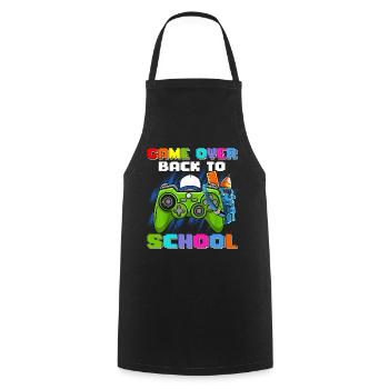 Game Over Retour à l’école - Tablier de cuisine - noir - Devant - AI Model Male 185 dark (185cm)